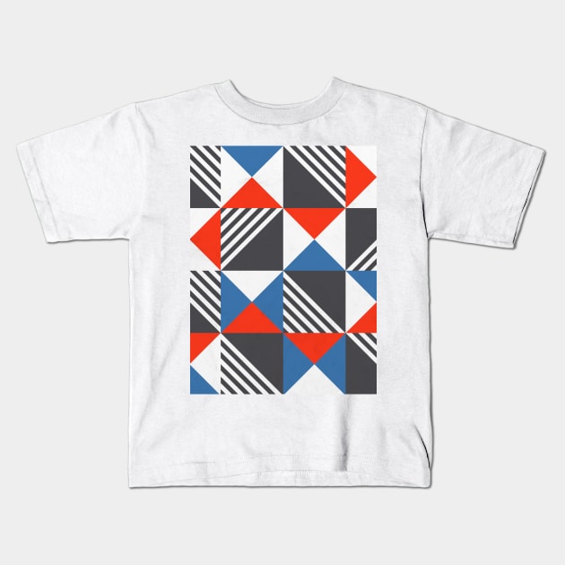 Geometric Triangle Lines Pattern Kids T-Shirt by Tobe_Fonseca